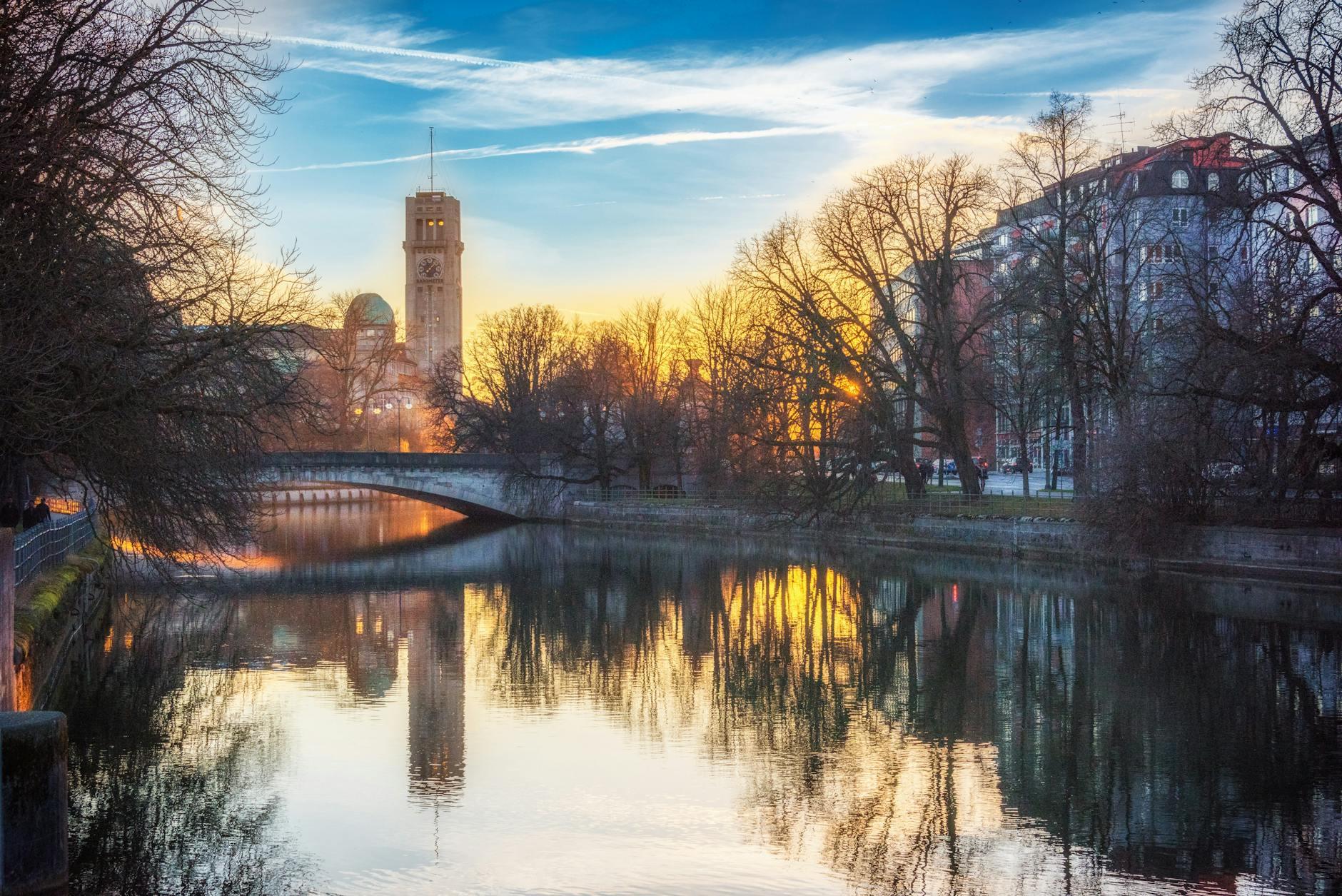 Festive Munich beer garden