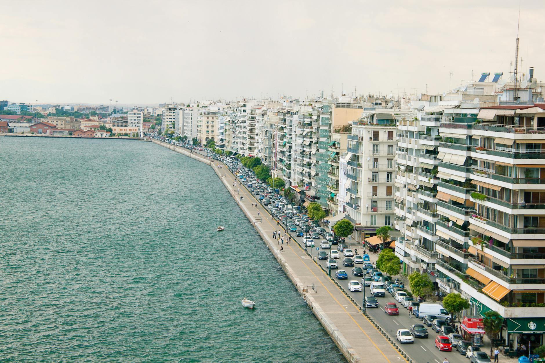 Thessaloniki waterfront at dusk