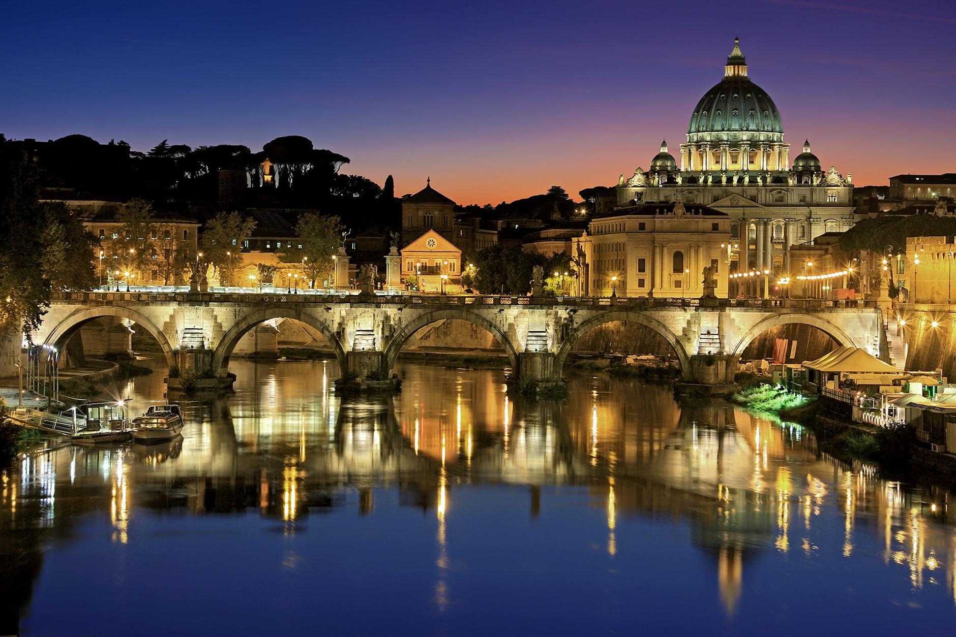 Rome cityscape at sunset